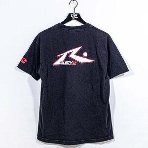 VTG Rusty Surf T Shirt Large Black Logo Skater Graphic Tee Y2K R Dot L  *in vint